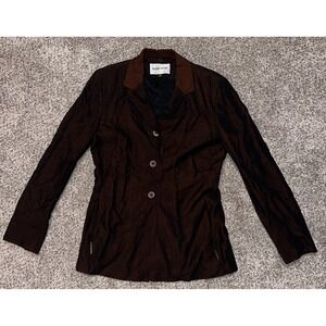 Albert Nipon Vintage Brown Blazer Jacket Wool Blend 3 Button Women's Size 4